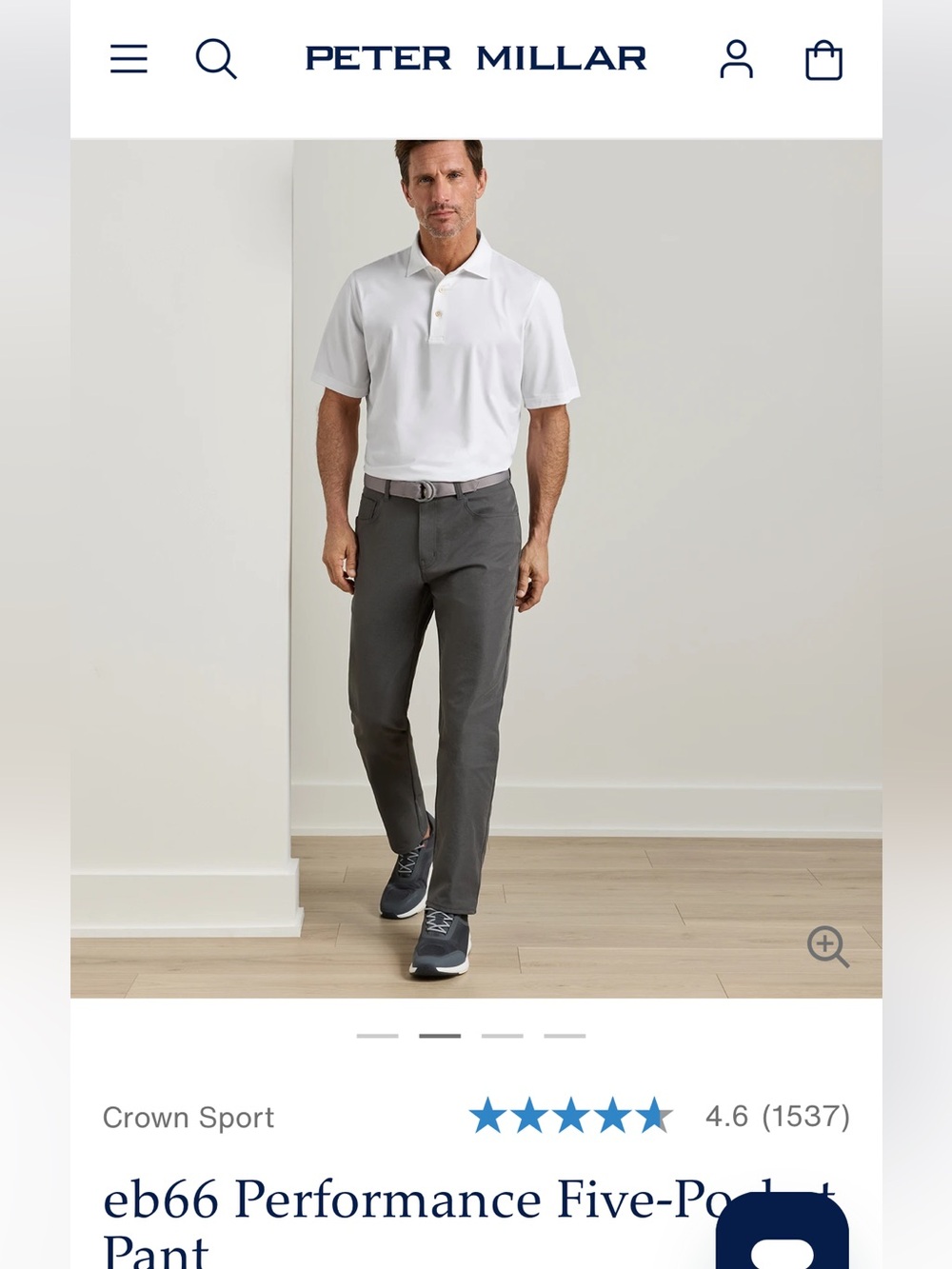 Peter Millar Charcoal Pants 36/32